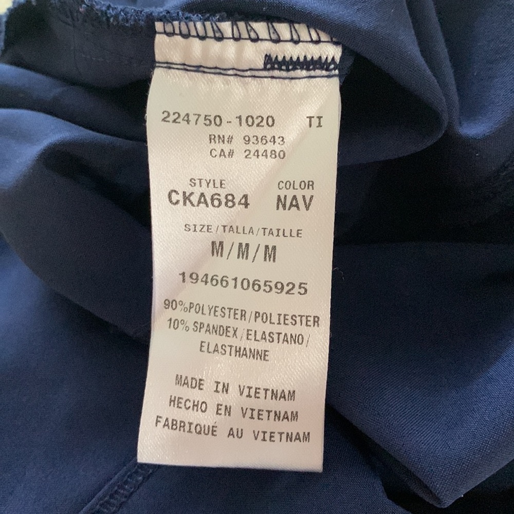 Navy blue Allura by Cherokee Uniforms scrub set - top size M, bottoms size S - Picture 6 of 14